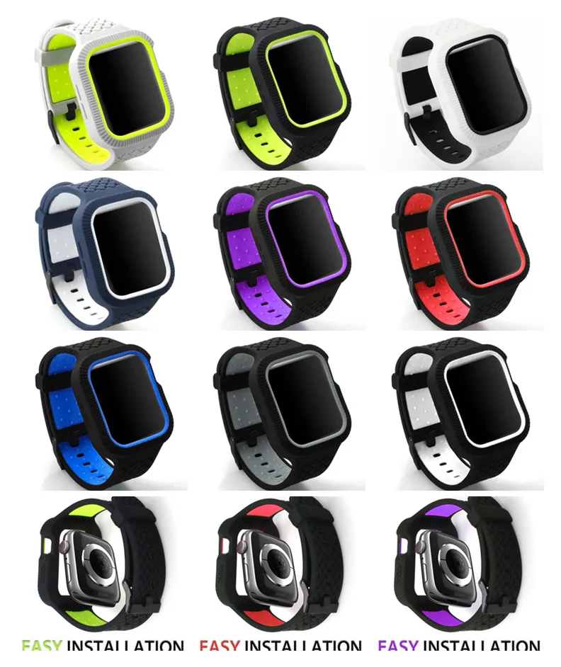 Плетеный чехол+ ремешок для apple watch band pulseira apple watch 4 band 44 мм/40 мм iwatch band series 4 correa браслет ремешок для часов
