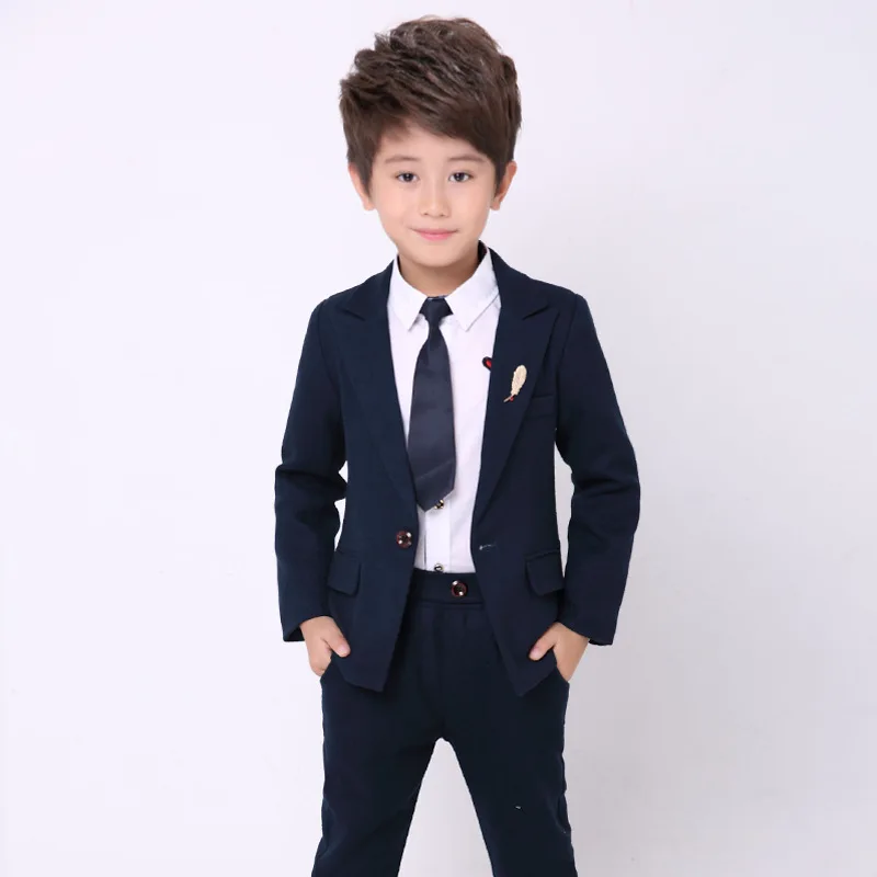 

Flowers Boys Formal Wedding Suit Birthday Party Dress Kids Blazer Pants 2Pcs Piano Tuxedo Children Prom Performance Costume