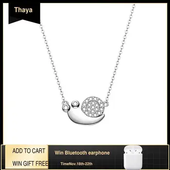 

Thaya S925 Silver Design Brand Snails Necklace Plated Zircon Pendant Necklace 45cm Chain Jewelry For Elegant Women Fine Jewelry
