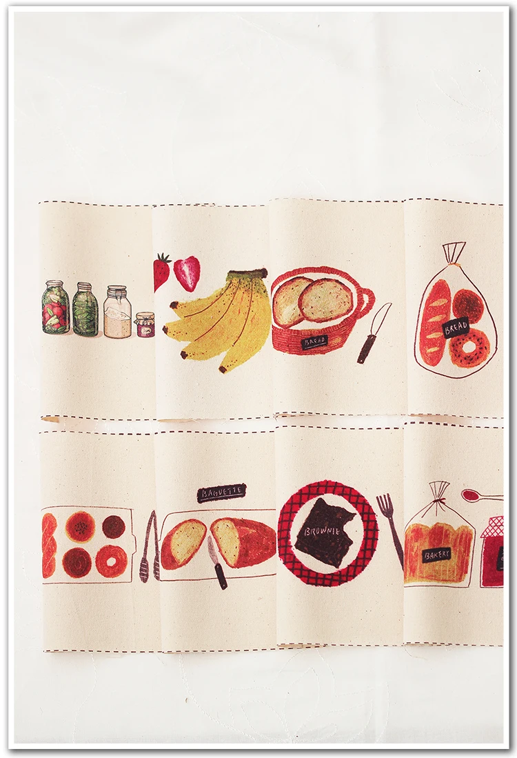 Hand painted food bread back girl patchwork cloth head hand dyed cotton linen fabric accessories decorative positioning material | Дом и сад