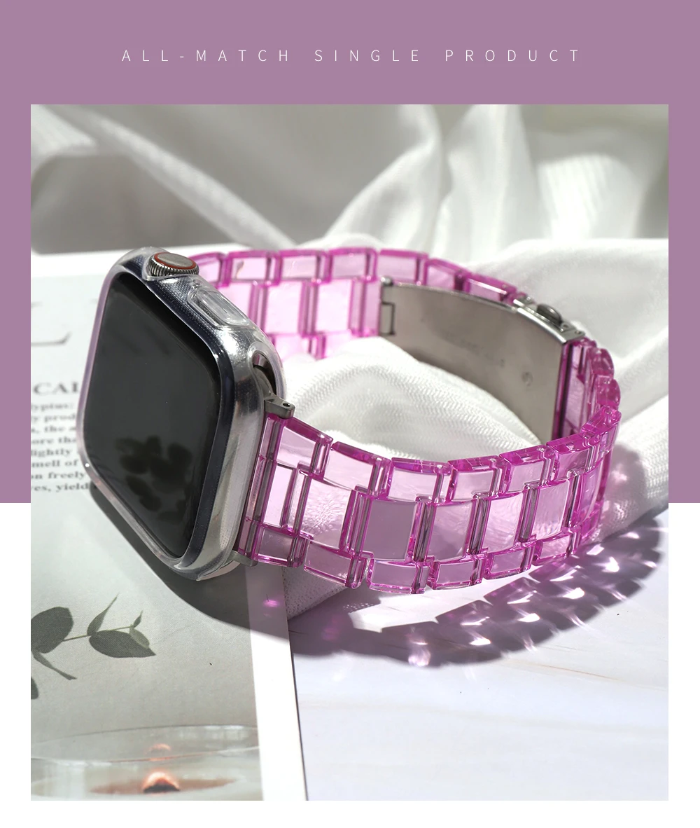 Newest Strap for Apple Watch Band Series SE 7 6543 Transparent for Iwatch bracelet 38 41 45 40mm 42mm 44mm Watchband accessories