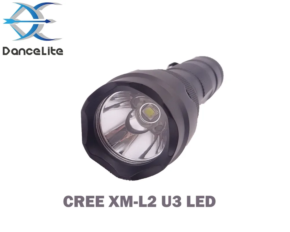 DanceLite 502B классический черный алюминиевый фонарь XM-L2 XML2 3000 K/4000 K/5000 K/6500 K карманный фонарь