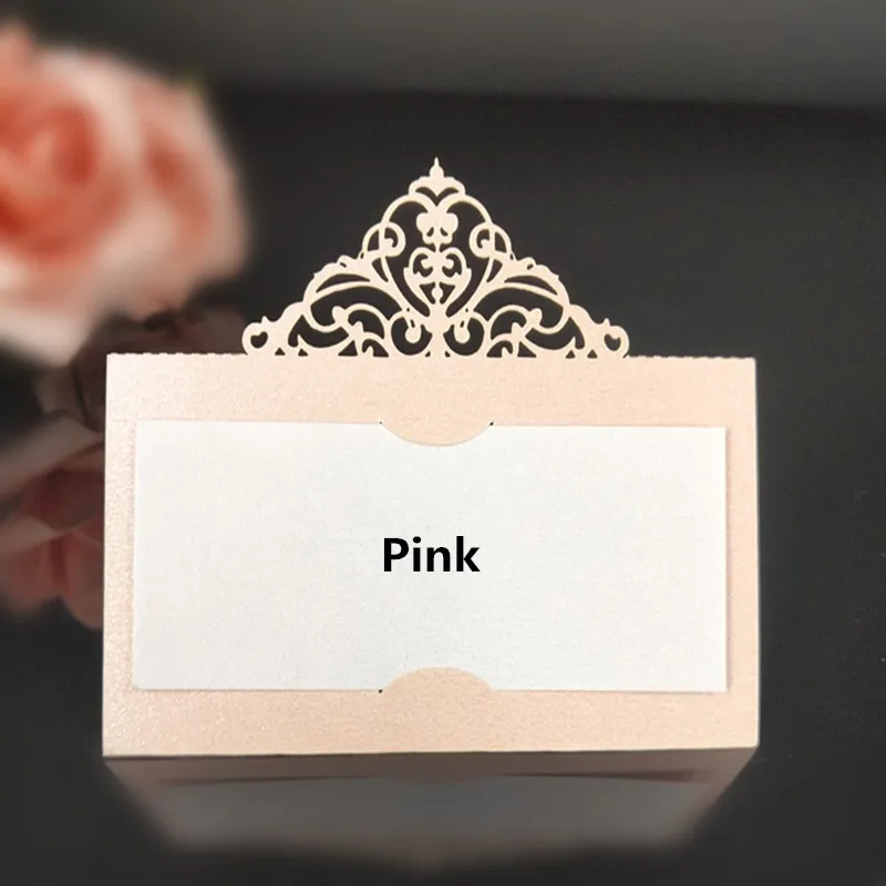 50 шт. лазерная резка свадебные украшения стол карточка с именем и местом Свадебная вечеринка украшения пользу 6Z SH873-50 - Цвет: pink