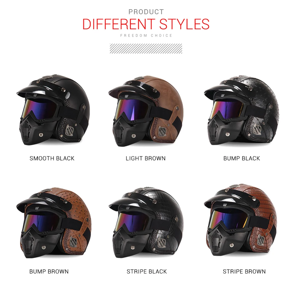 Casco Moto Full Face Helmet Removable Modular Dual Motorcycle Helmet Vintage Biker Motorbike Motocross Moto Helmet Men Women