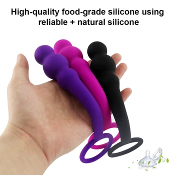 EXVOID Anal Plug Prostate Massager Delay Ejaculation Butt Plug for Beginner Penis Sleeve Ring Sex Toys for Women Men Anal Beads 4