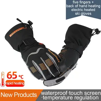 

Double Sided Heating Temperature Control Gloves Waterproof Five Finger Back Charging Heating Men Women Motorcycle Skiing Riding
