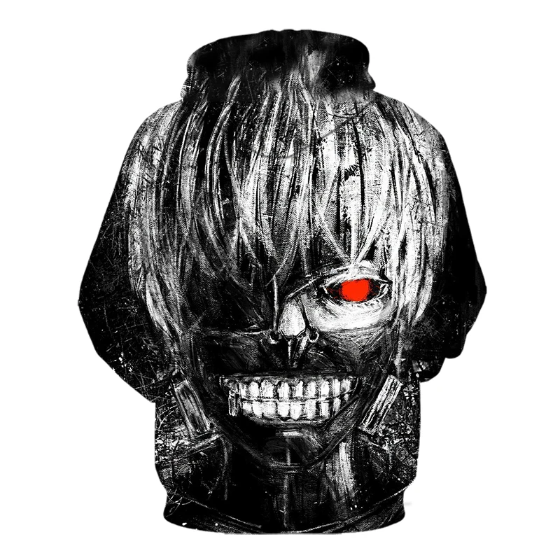 3D Толстовка с капюшоном Kaneki Ken, Токийский Гуль, 3D принт, Аниме Толстовка с капюшоном для мужчин и женщин, спортивный костюм, осенняя и зимняя Толстовка