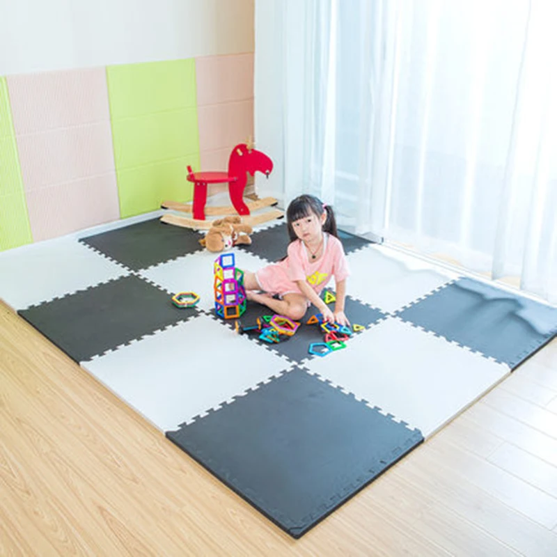 Discount Colorful Pattern Floor Foam Mat For Baby - Цвет: black-white