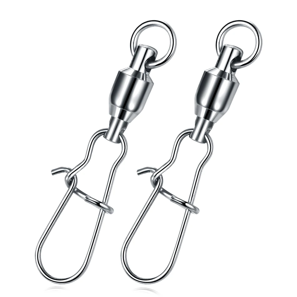

50pcs Stainless Steel Fishing Connector Fast Clip Lock Snap Swivel Solid Rings Safety Snaps Fishing Hook Tool Snap