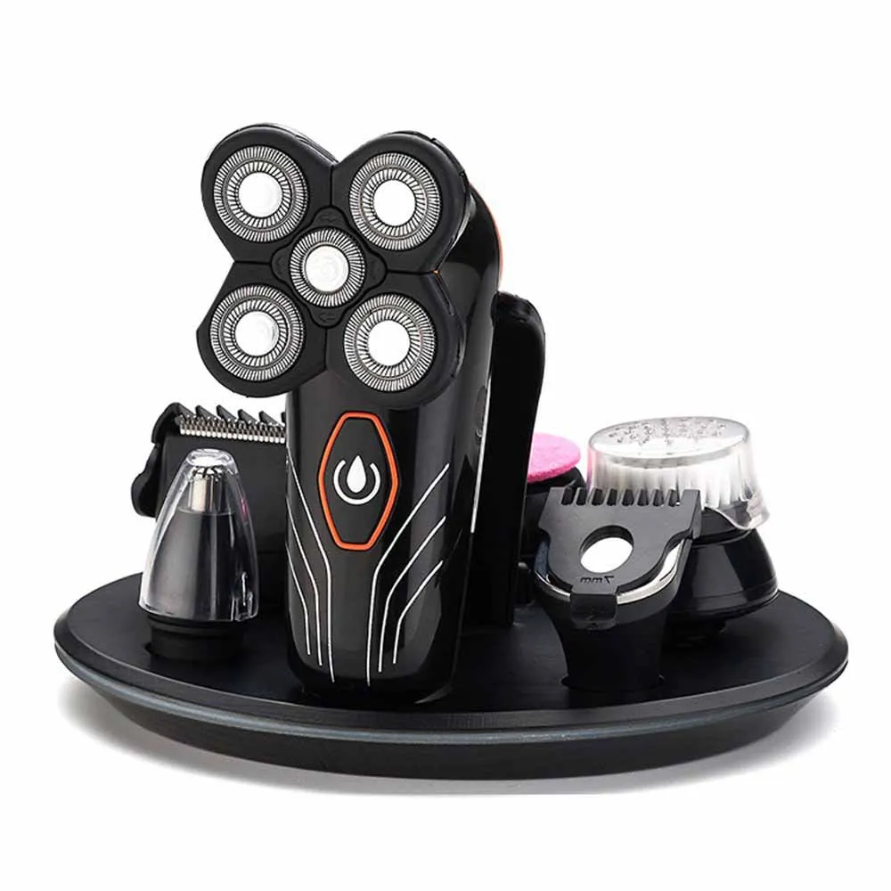 

UKLISS 5 In 1 Electric Shaver Men Razor Hair Trimmer Waterproof Rechargable Shaving Machine Bald For Man 2020 USB Razors Shavers