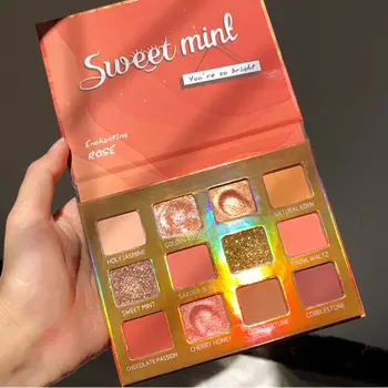 

ins super fire mashed potato eyeshadow disc student cheap glitter pearlescent 12 color girl fine flash beginner eyeshadow disc