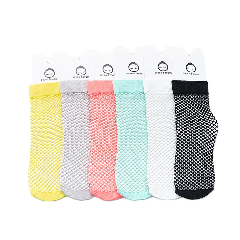 2021 Spring and Summer New Large Mesh Breathable Children's Socks Jelly Color Children's Fishing Net Socks 1-8 years old
