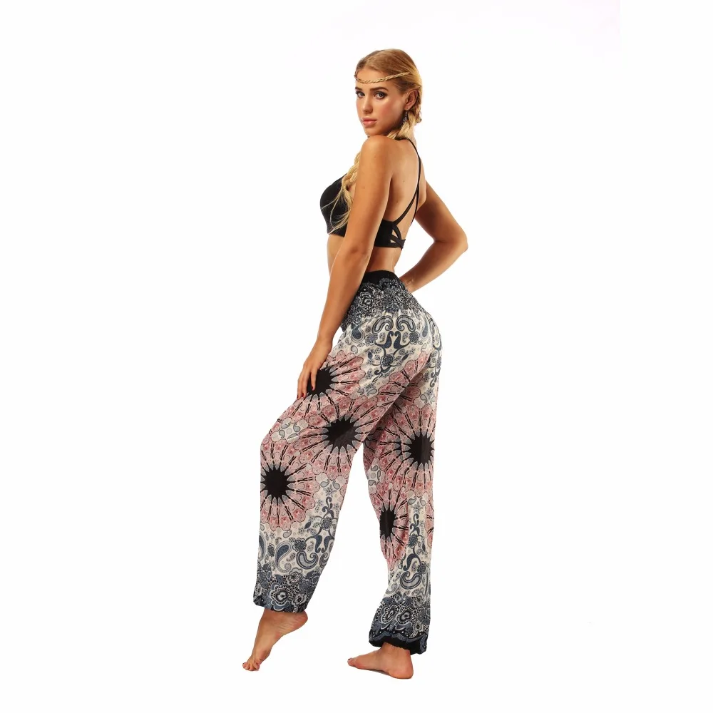 TL010- Watercolor floral wide leg loose yoga pants leggings (7)