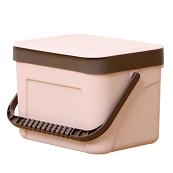 

Waste Bin Office Kitchen Bathroom Dustbin with Save Space For Home Wall Mounted Trash Can Dual-Use Storage Box Pink-S
