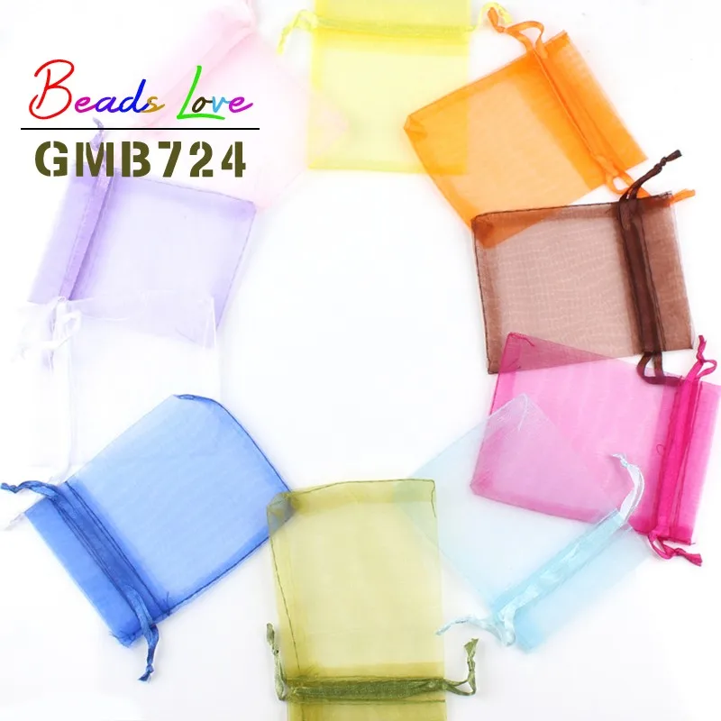 50pcs/lot 13x18cm Mix Color Drawstring Organza Bags Jewelry Packaging Bags Candy Wedding Bags Wholesale Gifts Pearl Mesh Pouches