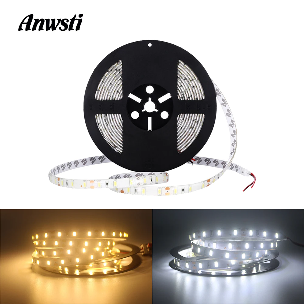 Светодиодная лента 12 В SMD 5630 60LED s/M 1M 2M 3M 4M 5M Tira водонепроницаемая полосатая теплый