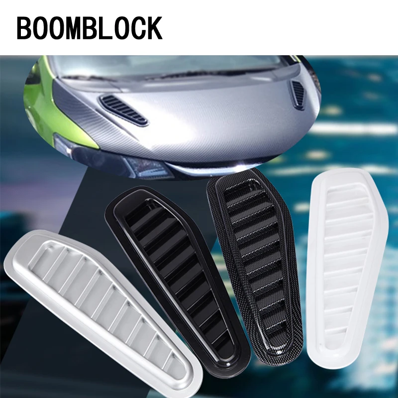 

2pcs/set ABS Universal Auto Car Styling Hood Air Vent Decoration 3D Stickers Vents Spoiler Louvers Car Hood Covers Accessories