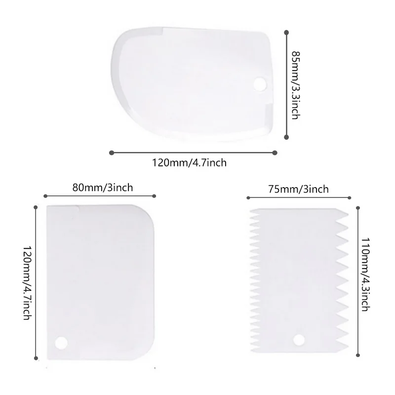 3 шт./компл. пластиковый скребок для теста и помадки|Принадлежности выпечки| |