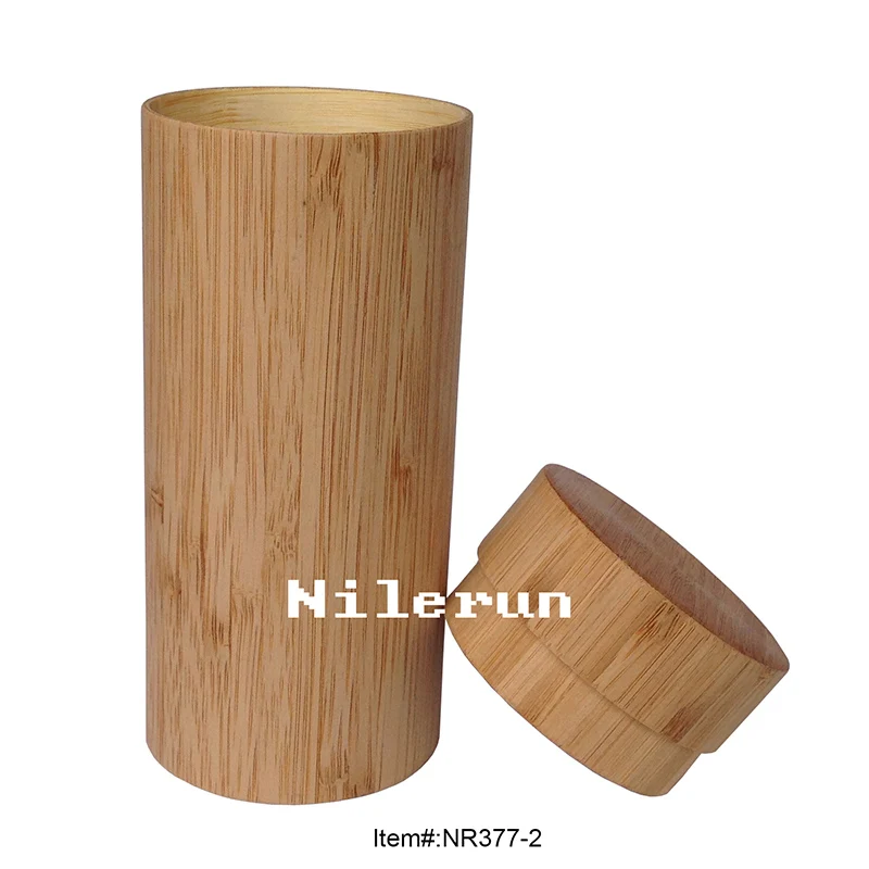 

round tube barrel cylinder bamboo wooden eyewear box eyeglasses case