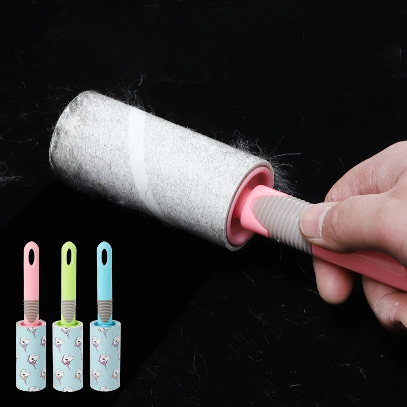 Portable Mini Clothes Sticky Lint Roller Cleaning Sweater Sticky Paper Roller Cleaning Device
