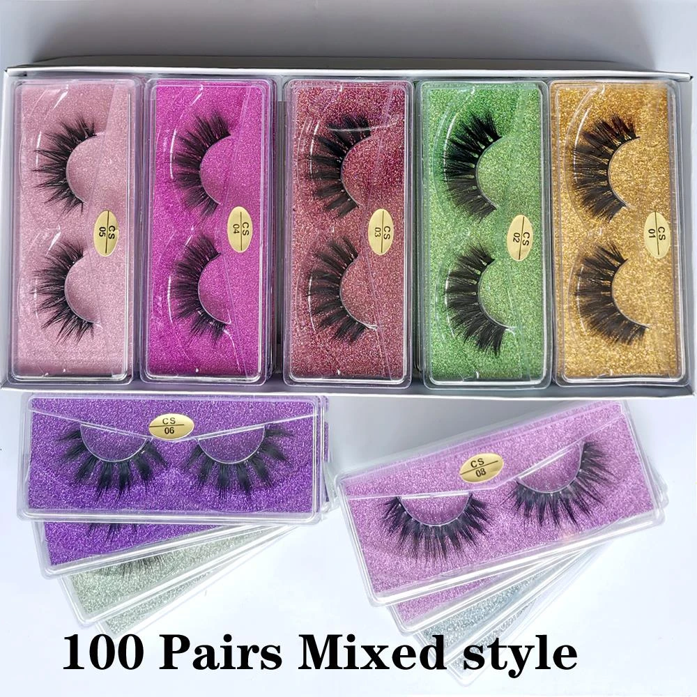 Wholesale Eyelashes 20 30 50 100 Pairs 3d Mink Lashes Bulk Natural False Eyelashes Hand Made Makeup Eye Lashes 3d Mink Eyelashes False Eyelashes Aliexpress