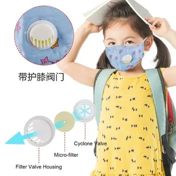 

3pcs Masks Kids Mascarilla Fashion Reusable Protective PM2.5 Mouth Mask Washable Cartoon cute Breathing valve children facemask