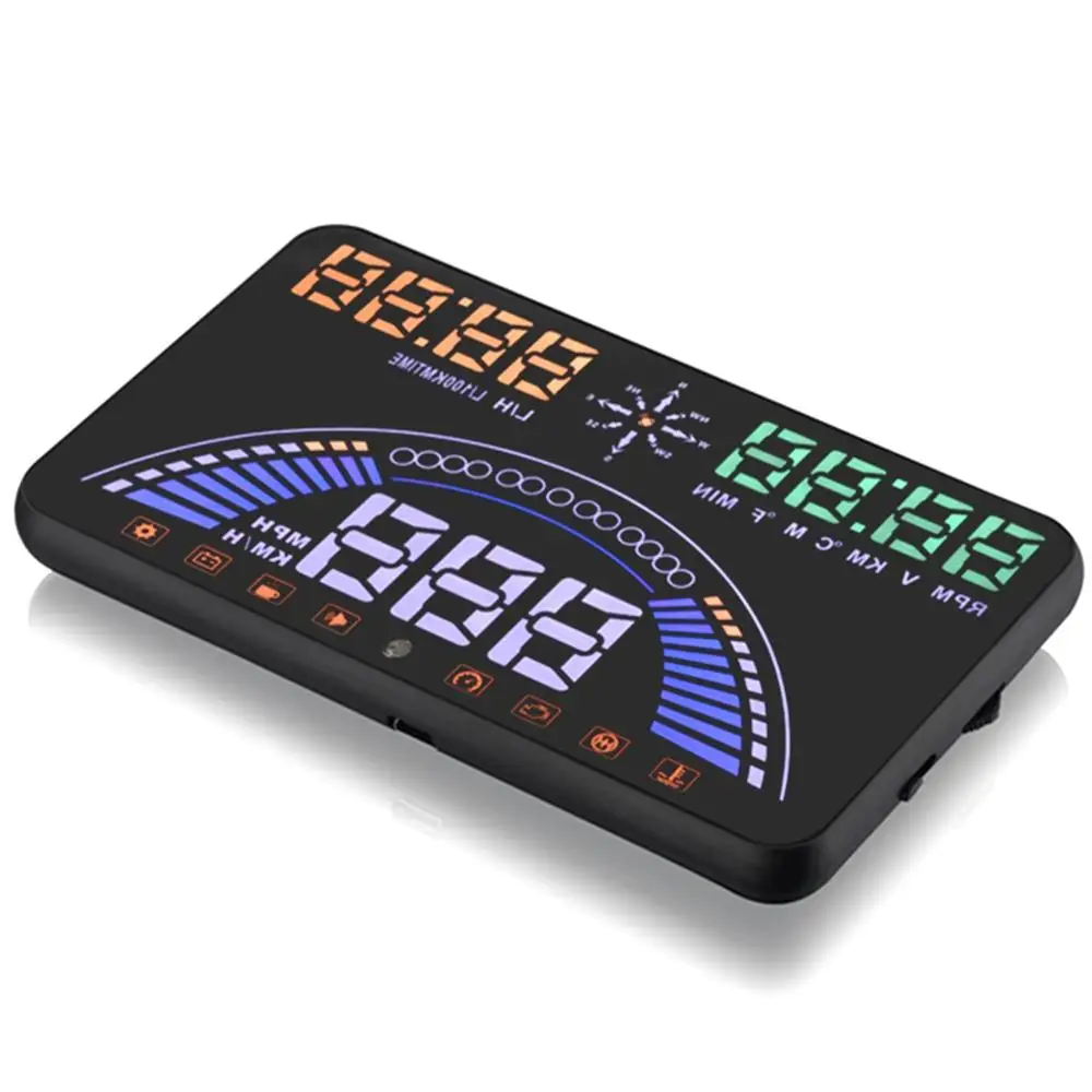 S7 OBD+ gps двух-режим головой вверх Дисплей большой выбор цветов-Функция 5,8 дюймов безопасности Plug& Play HUD с Скорость ometer и Скорость Предупреждение