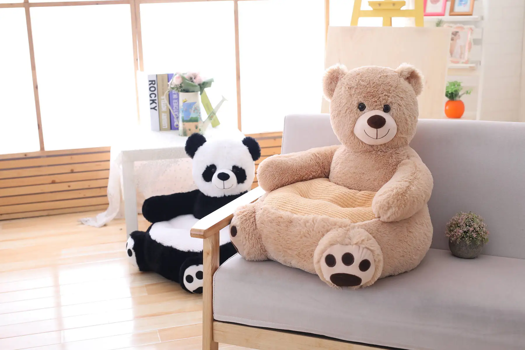 Мультяшный единорог, детские кресла, мягкий диван, мультяшное животное, детское кресло, комфортное, плюшевое, панда, медведь, стулья с наполнением