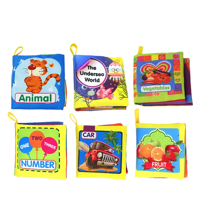 6Pcs Baby Cloth Book Intelligence Develop Soft Learning Cognize Reading Books Early Educational Toys Quiet Readings 0-12 Months NO2956 6Pcs