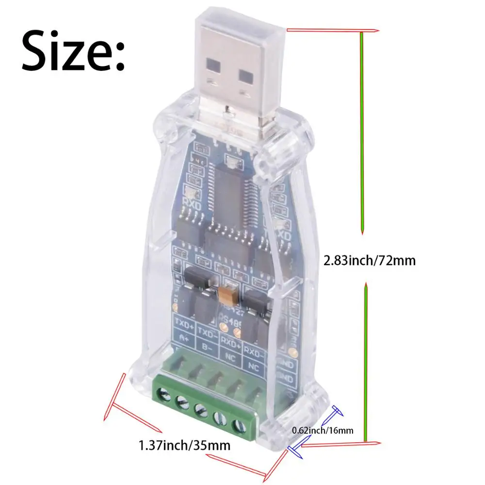 USB-RS485 RS422 직렬 어댑터, FTDI 칩 6 핀 터미널 블록 컨버터, WinXP Win 7 Win8 Win10 Mac 안드로이드 지원
