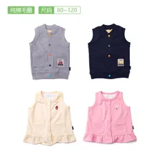 Стиль, жилет с петельным ворсом для мальчиков и девочек детский жилет из чистого хлопка осенне-зимняя Толстая Петельчатая ворсовая застежка-V