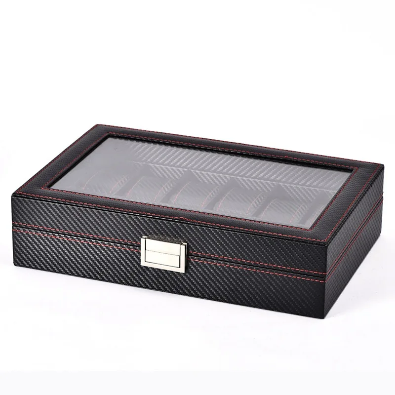 

Carbon Fiber Watch Box Top Grade 12-Bit Watch Box Customizable Watch Box Woven Pattern Storage Display Box