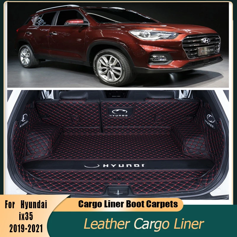 Cargo Liner Boot Carpets For Hyundai ix35 2019-2021 Fission Rear Trunk Mats Durable Waterproof Leather Full Surrounded Floor Mat |