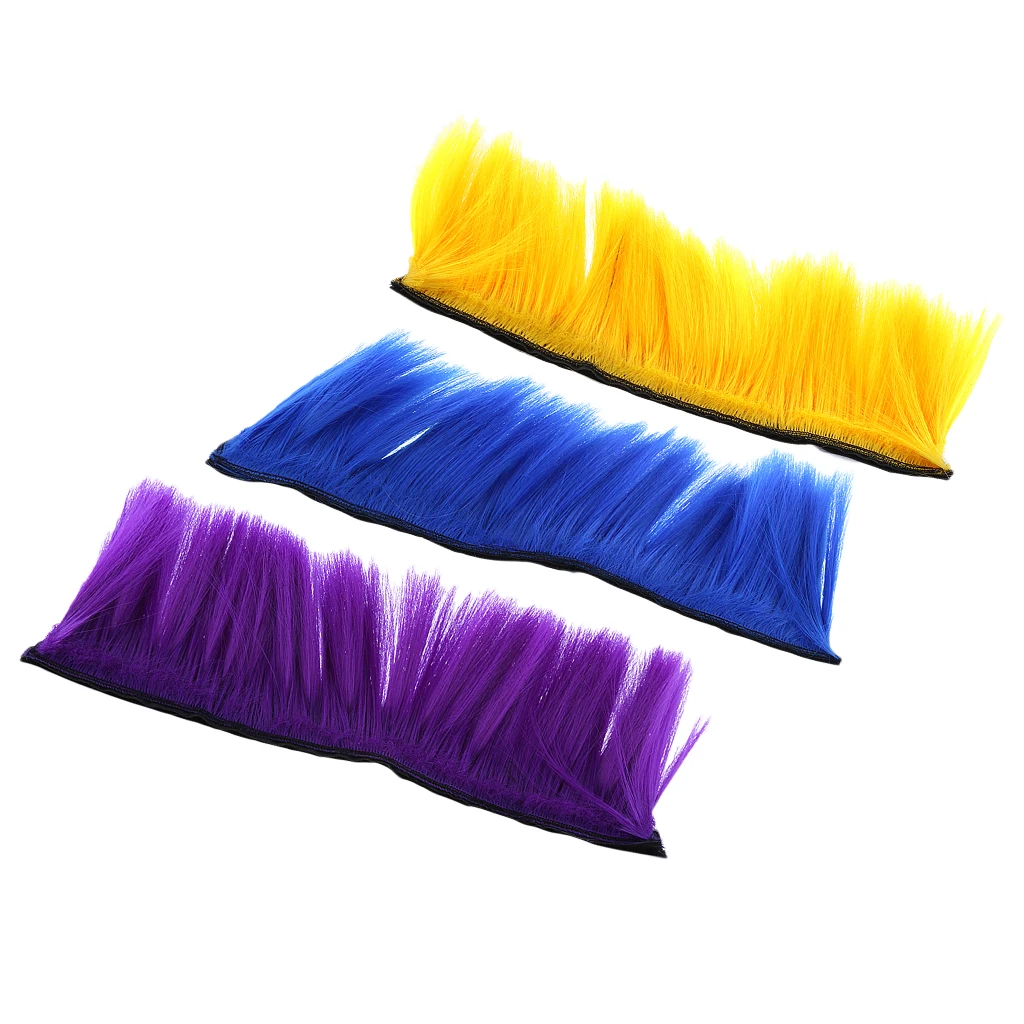 3pcs Motorbike Helmet DIY Accessories Mohawk Wig Costumes Hairpiece (Yellow + Purple + Blue)