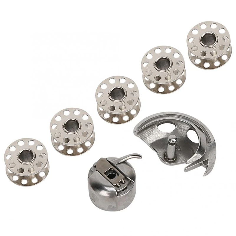 Sewing Machine Bobbins Embroidery Machine Sewing Tools Bobbins + Bobbin Case + Shuttle Hook for Old Style Household Sewing Machine Supplies