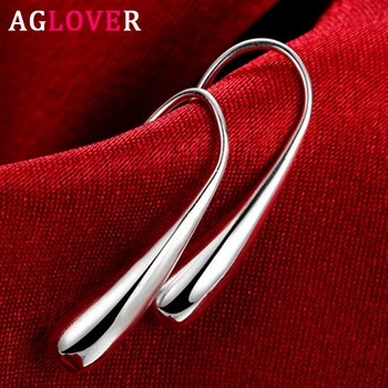 

AGLOVER 925 Sterling Silver Teardrop/Waterdrop/Raindrop Stud Earrings For Women Fashion Earrings Jewelry Wedding Party Best Gift