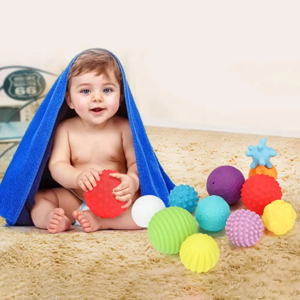 Textured Multi Ball Baby Set Educational Develop Baby Touch Teether Massage Soft Stress Balls