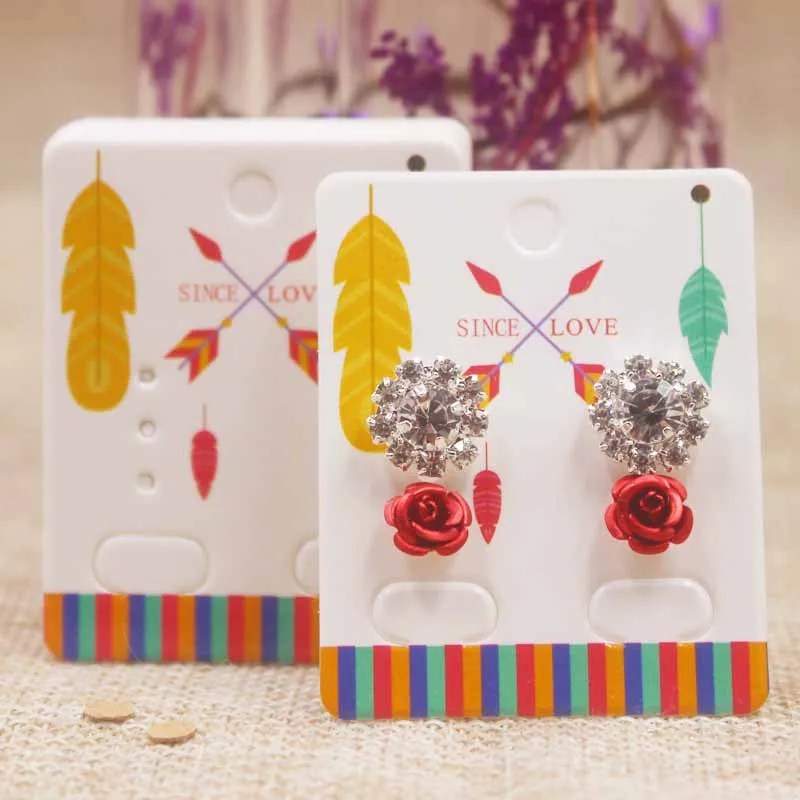 card same as pic5 5*4 см серьги-гвоздики в форме Ловец снов, витрина, тег, цветок, twp пары, серьги, бирка, карта, красочный принт, ювелирные изделия, серьги, упаковка карт 100/лот - Цвет: card same as pic5