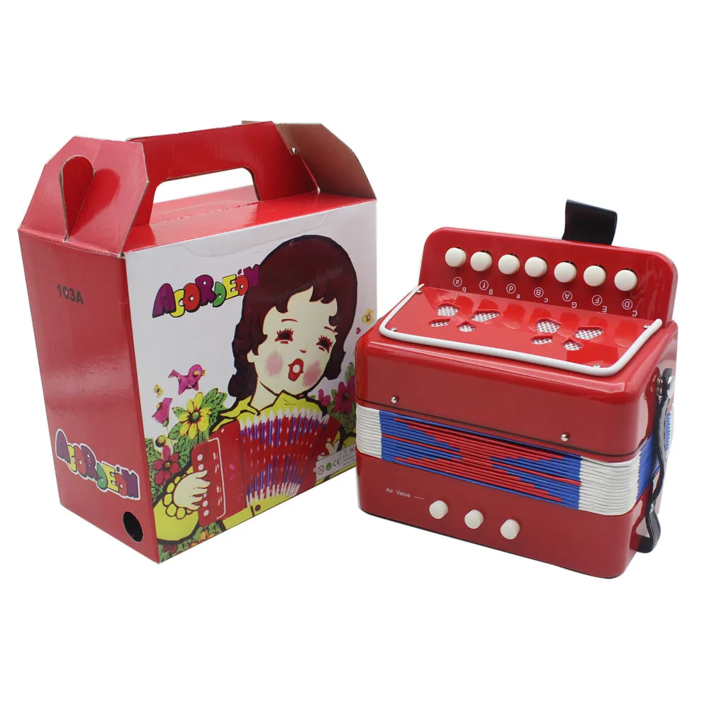 

IRIN Children Toy Accordion 7 Key 2 Bass Music Toy Three-Color