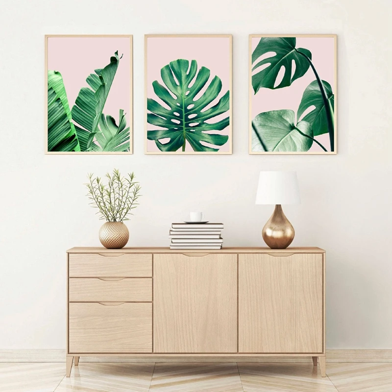 Tropical Leaf Wall Art Prints Living Room Decor