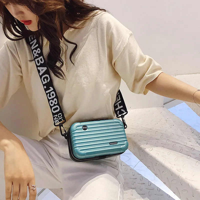 

Carry-On Suitcase Women Suitcase Box Shape Crossbody Shoulder Bag Mini Square Bag HSJ88