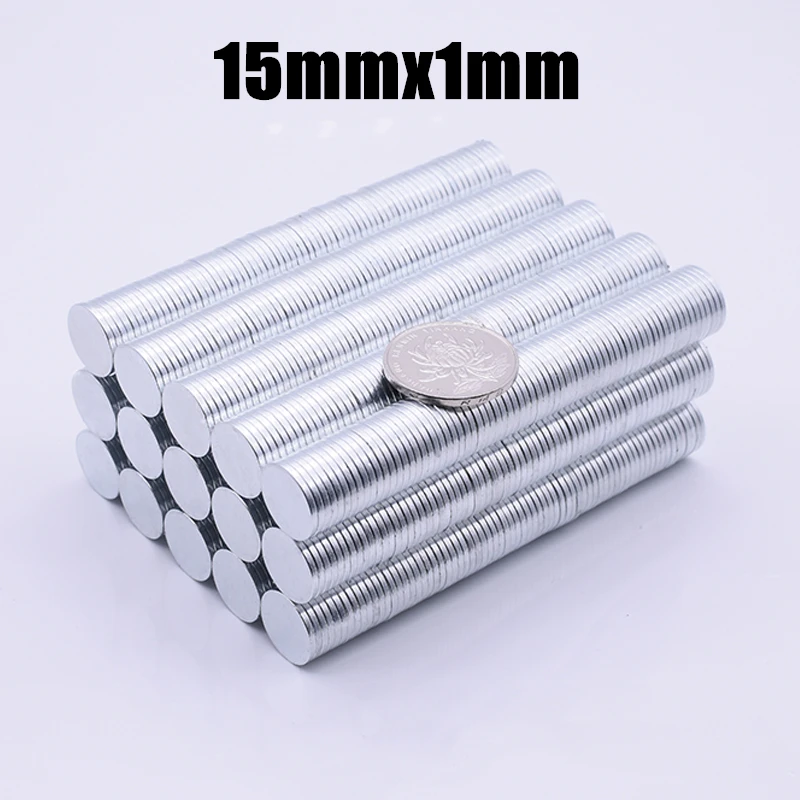 30/100 шт неодимовый магнит 15x1,5 мм N35 редкоземельных Небольшие крепкие круглые постоянный холодильник Электромагнит NdFeB никель магнитный лист