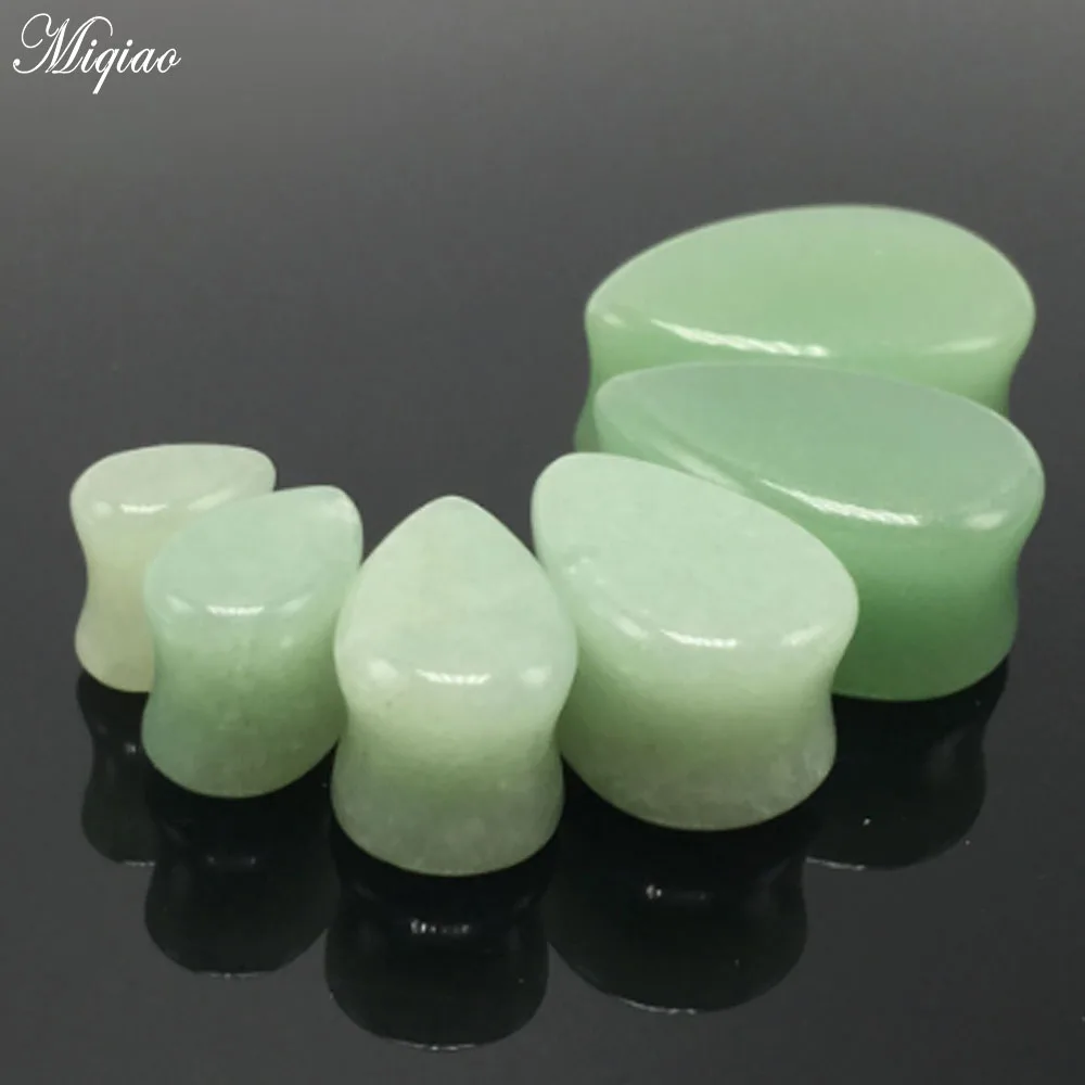 

Miqiao 2 Pcs 6-16mm Body Piercing Jewelry Teardrop Water Drop Tunnel Earrings Gauge Ear Expander Stretcher Earplugs