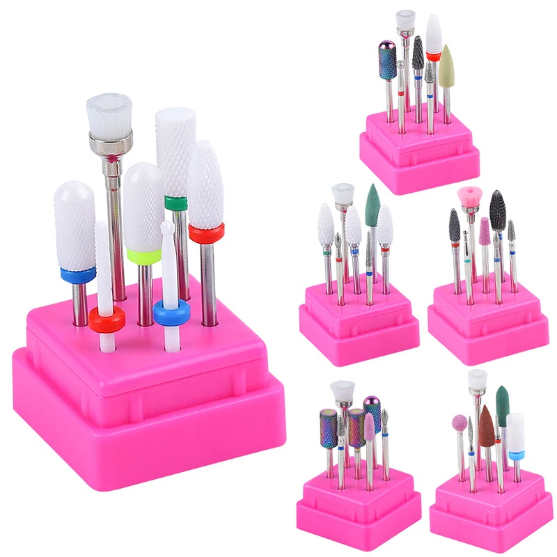  1set Milling Cutter Nail Drill Bits For Manicure Machine Ceramic Diamond Nail Sander Bits Nail Dril