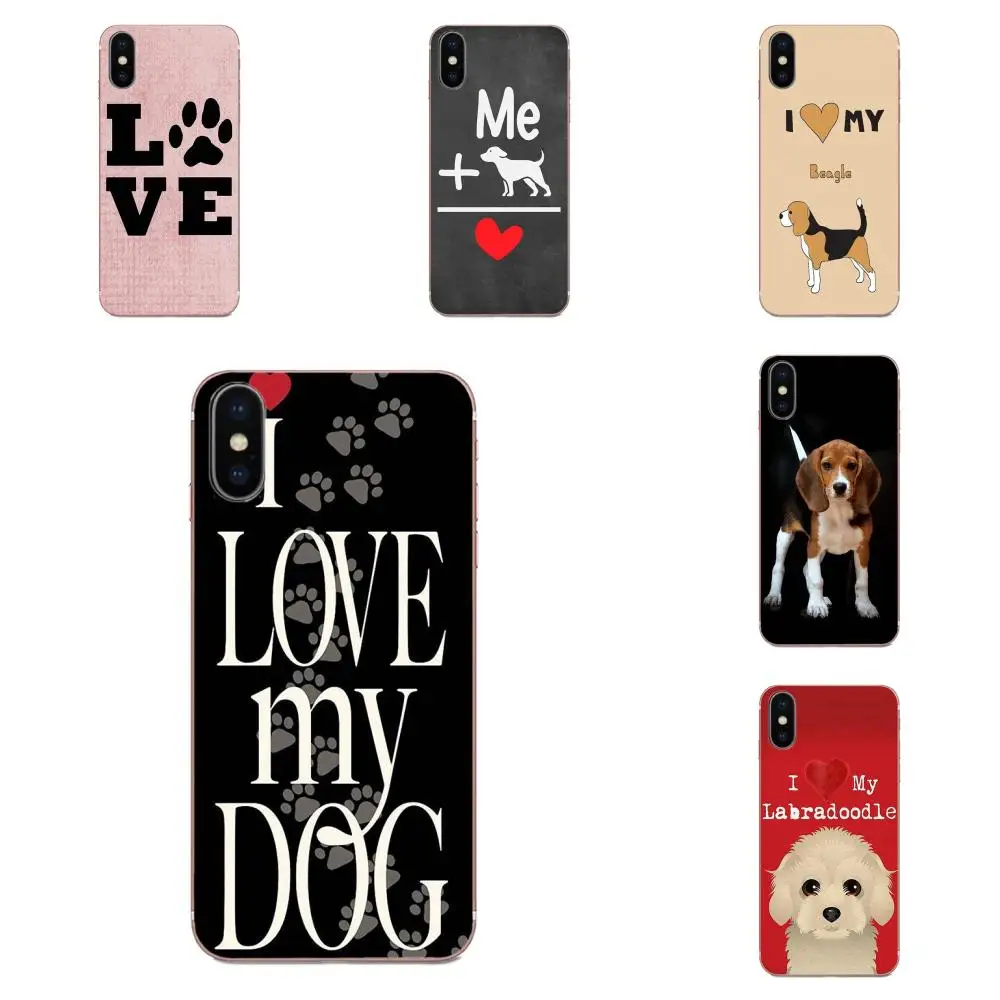 Для Apple iPhone 4 4S 5 5C 5S SE SE2 6 6S 7 8 11 Plus Pro X XS Max XR Diy окрашенная надпись I Love My Beagle Dogs |