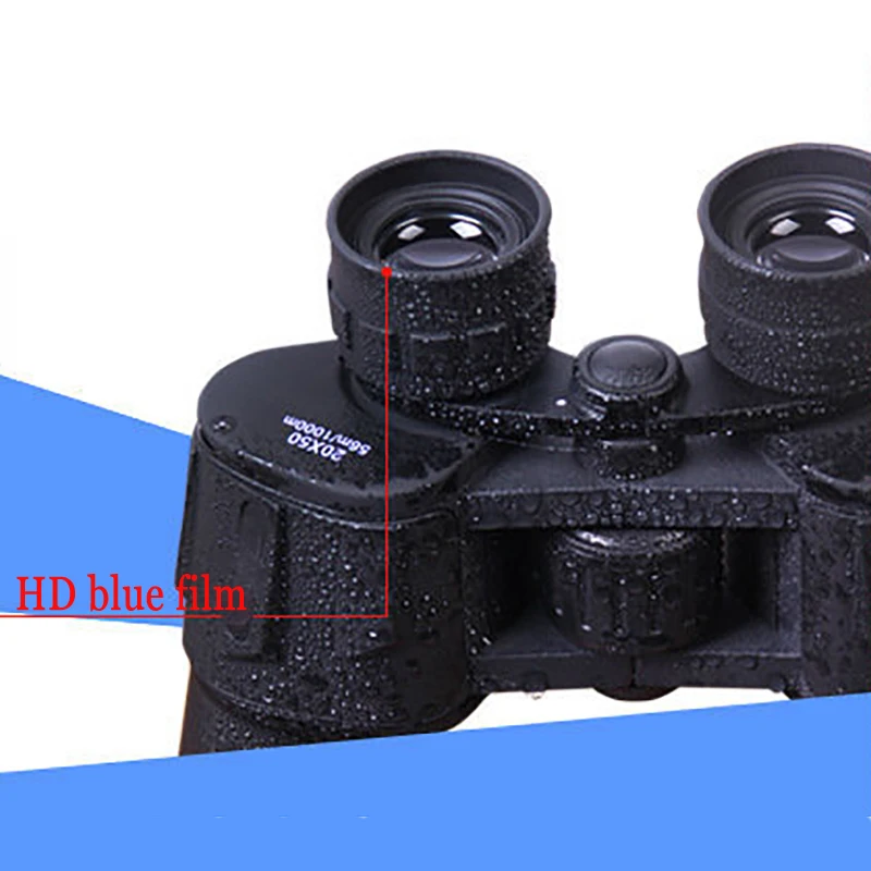 Anti-fog Telescope 20x50 Binocular Non-slip Large Eyepiece HD Telescope Low-light Night Vision Outdoor Hunting Tourism Binocular