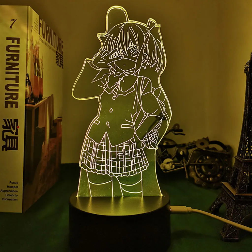 Rikka takanashi-lâmpada led noturna para decoração, luz