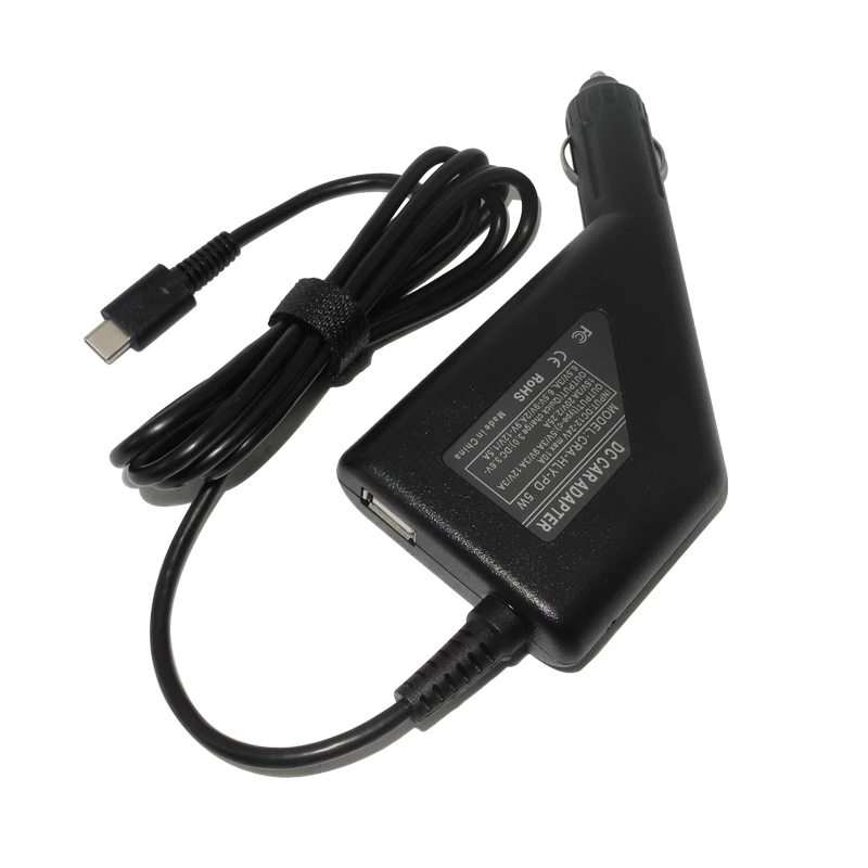 Автомобильное зарядное устройство USB Type C 65 Вт адаптер питания для Macbook Lenovo Asus