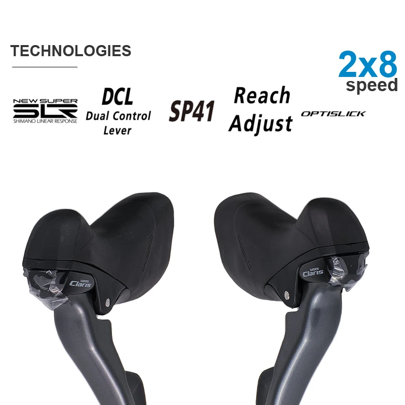 パーツ Shimano Claris ST-R2000 2x8speed シマノclaris st R2000 2 × 8速シフターロードバイクシフターブレーキ