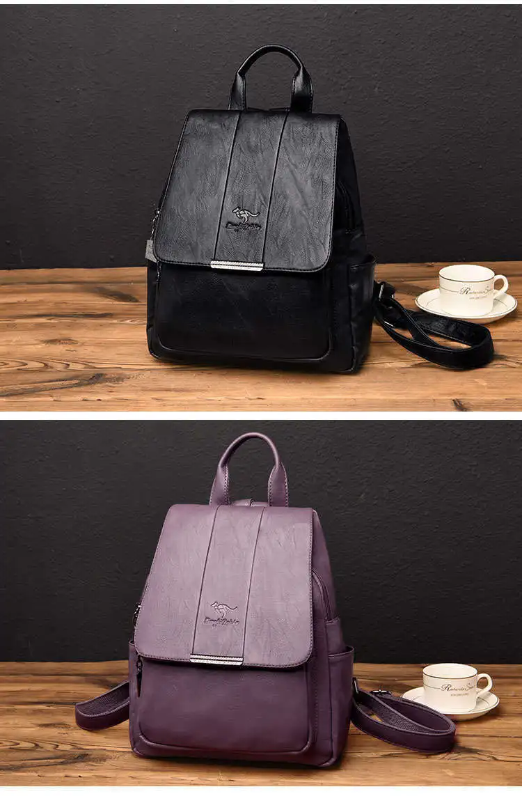 Woman High capacity travel Backpack Lady leather Backpack Fashion Female student Bag Sac a Dos School waterproof Shoulder Bags